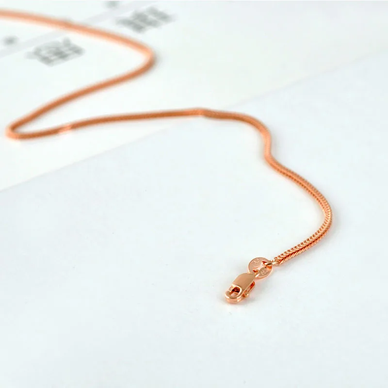 MIQIAO شوبان سلسلة 925 قلادة فضية لون الذهب الوردي للرجال النساء طويلة 40 45 50 55 60 65 70 80 سم القلائد للنساء