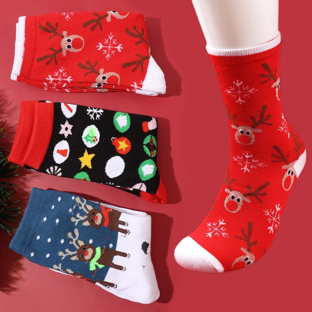 

Christmas Socks 2022 Women New Colorful Cotton Happy Men's Crew Sock Harajuku Hip Hop Funny Cartoon Santa Claus Winter Socks Sox