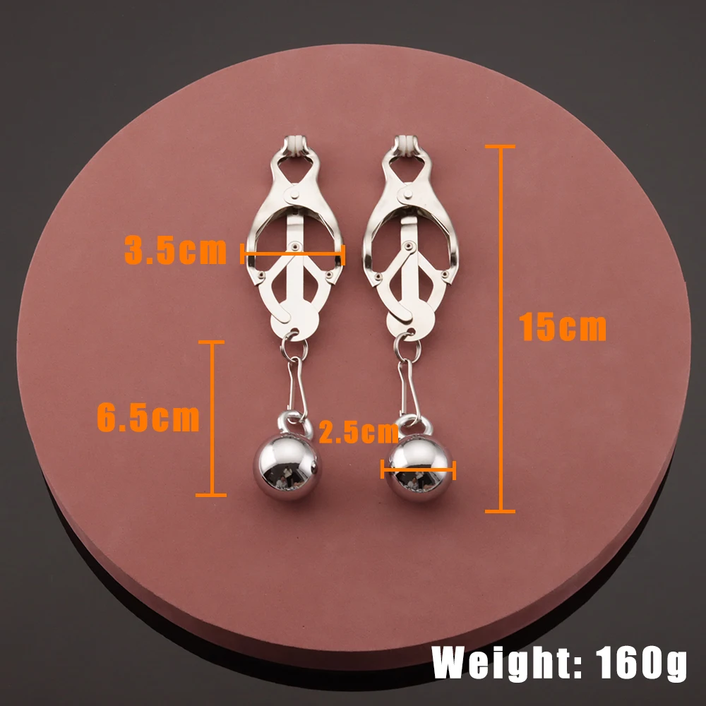 2/4 Metal Heavy Balls Nipple Clamps For Women Breast Sex Toys Bdsm Nipples Clips with Pendant Adult Games For Couples Sex Tools