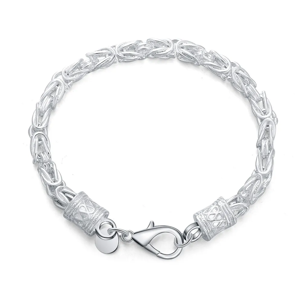 New Style 925 Sterling Silver Chain Lobster Clasp Bracelet For Women And Men Fashion Wedding Engagement Jewelry