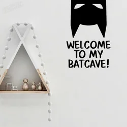 Bat Wall Stickers Welcome To My Batcave Inspired Design Hero Decals Teen Room Art Vinyl Door Sticker Self-adhesive Mural Y217