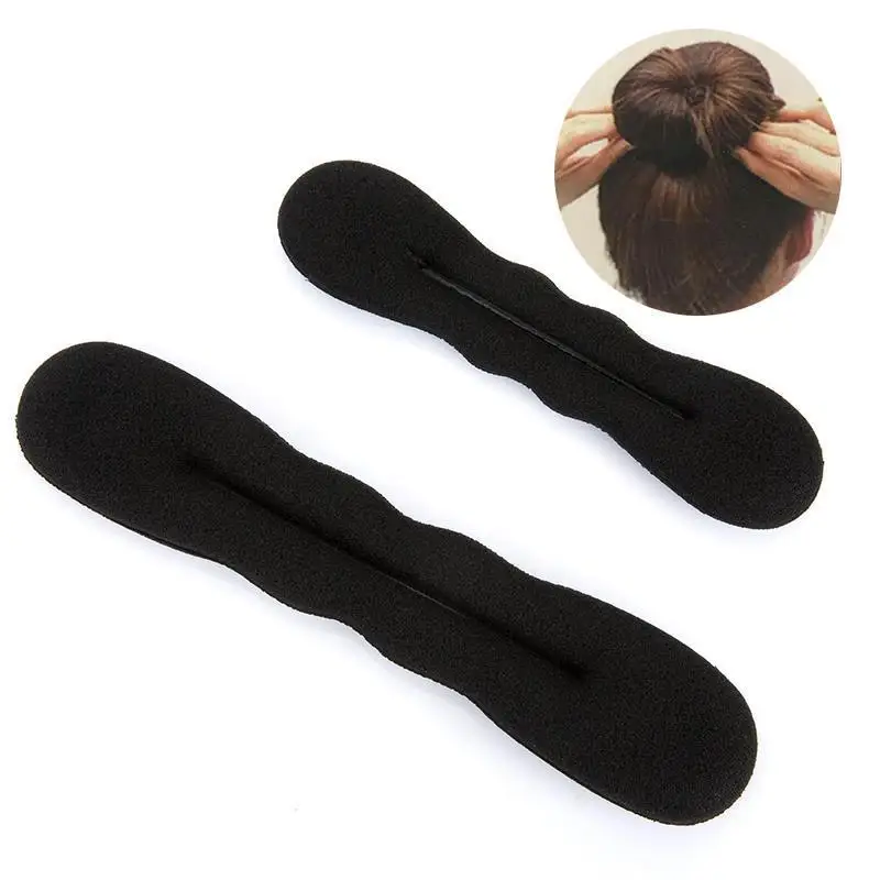 Woman Girl Sponge Black Hair Styling Donut Hair Bun Curler Foldable Hair Tie Magic Bun Hair Style Hair Band Hair Accessories