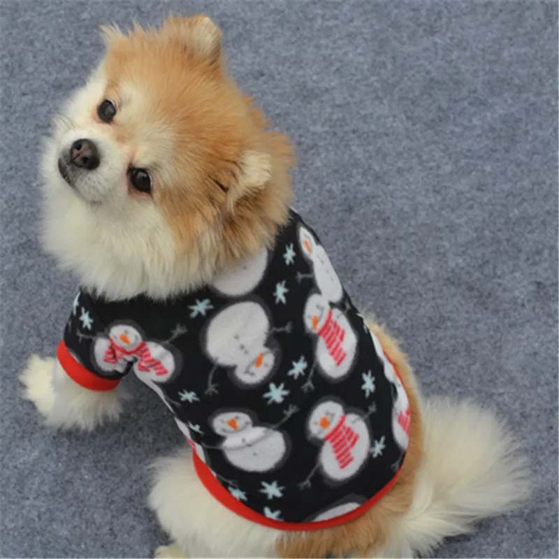 Printed Dog Cats Clothes for Small Dogs Warm Winter Pet Dog Clothing Coat Shirt Pet Christmas Costume Soft Chihuahua Clothes