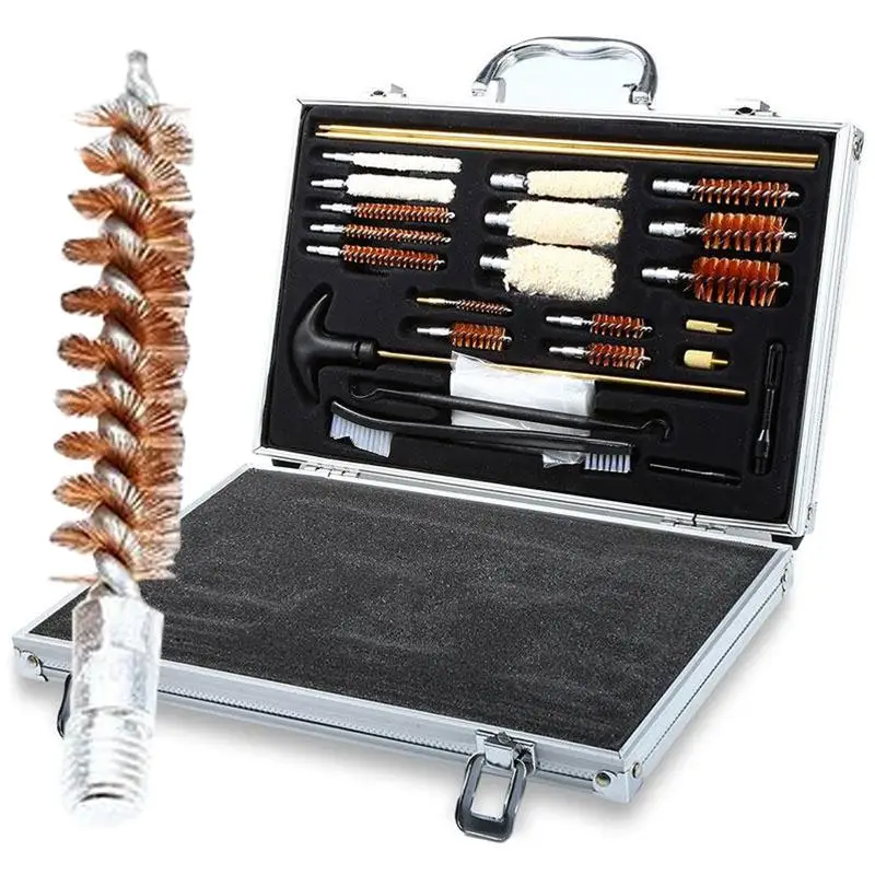 Gun Rifle Cleaning Kit Brush Set Aluminum Tool And Case Hunting Accessories Universal Barrel Cleaning Kit/Borstel Set - view 5