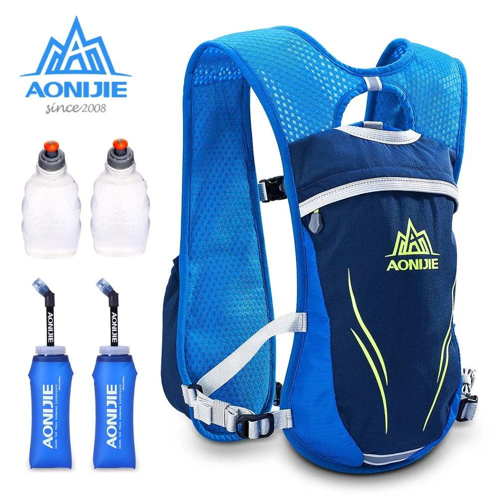 Aonijie maratona hidratação pacote 5.5l sacos ao ar livre caminhadas correndo mochila colete ciclismo com garrafa de água bexiga