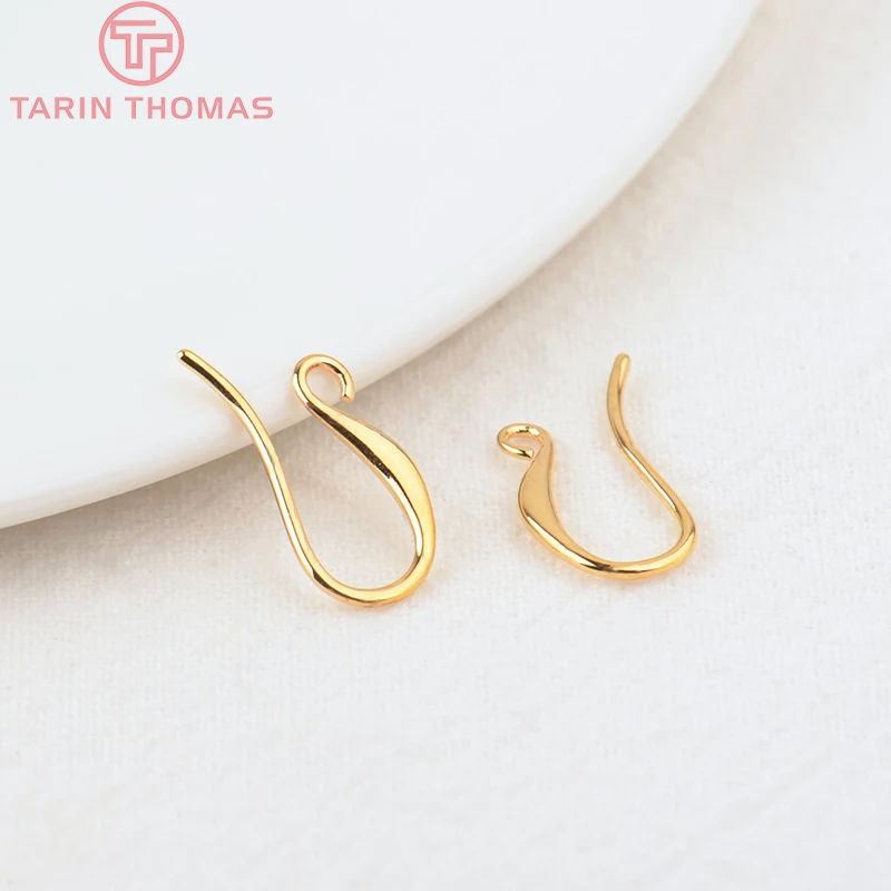 (2114)12PCS 12MM 24K Gold Color Brass Earrings Hook High Quality DIY Jewelry Making Findings Accessories Wholesales