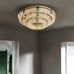 3 Layer Modern Silver Gold Crystal Dimmable LED Lamparas De Techo Ceiling Lights.Ceiling Light.Ceiling Lamp For Foyer Bedroom
