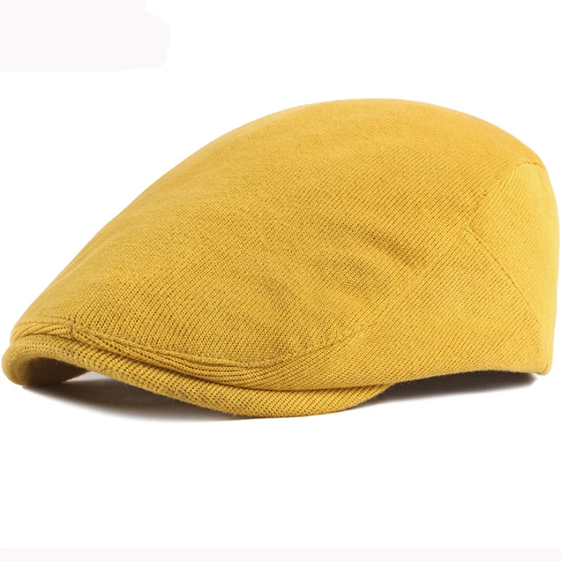 HT2904 Berets Candy Colors Flat Cap Spring Autumn Hats for Men Women Solid Artist Painter Hat Adjustable Beret Cap