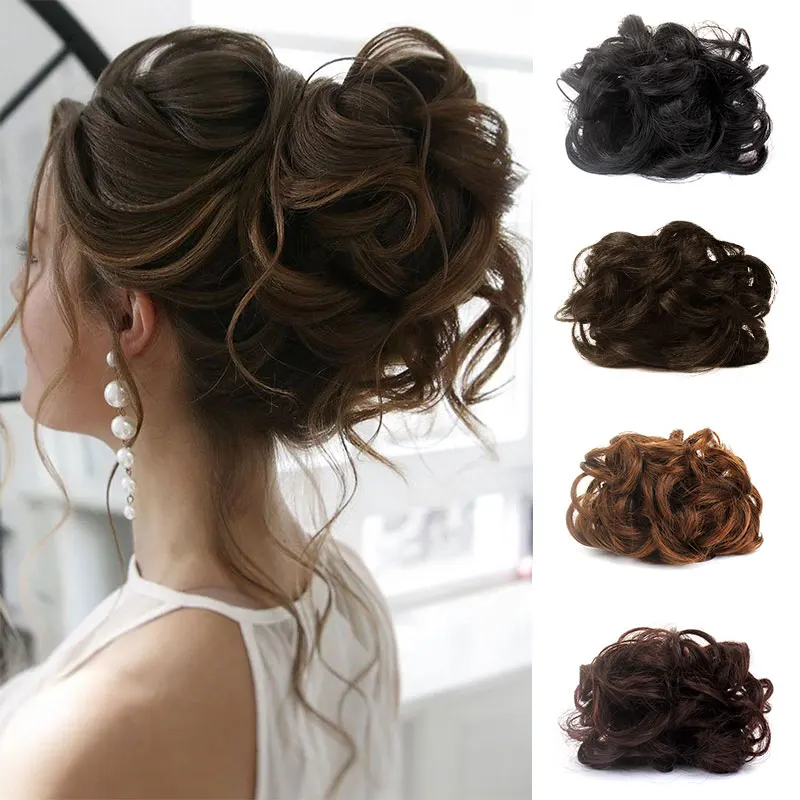 Hairpiece Messy Buns przedłużanie włosów klamra na włosy Chignons Updos syntetyczne naturalne włosy kolor peruka dla kobiet MUMUPI