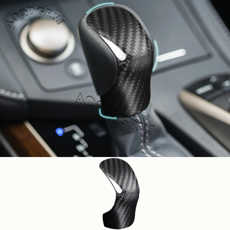 

1pcs Interior Gear Shift Knob cover Trim For Lexus NX RX RC ES IS GS LX570LS460 Real Carbon Fiber Car Accessories