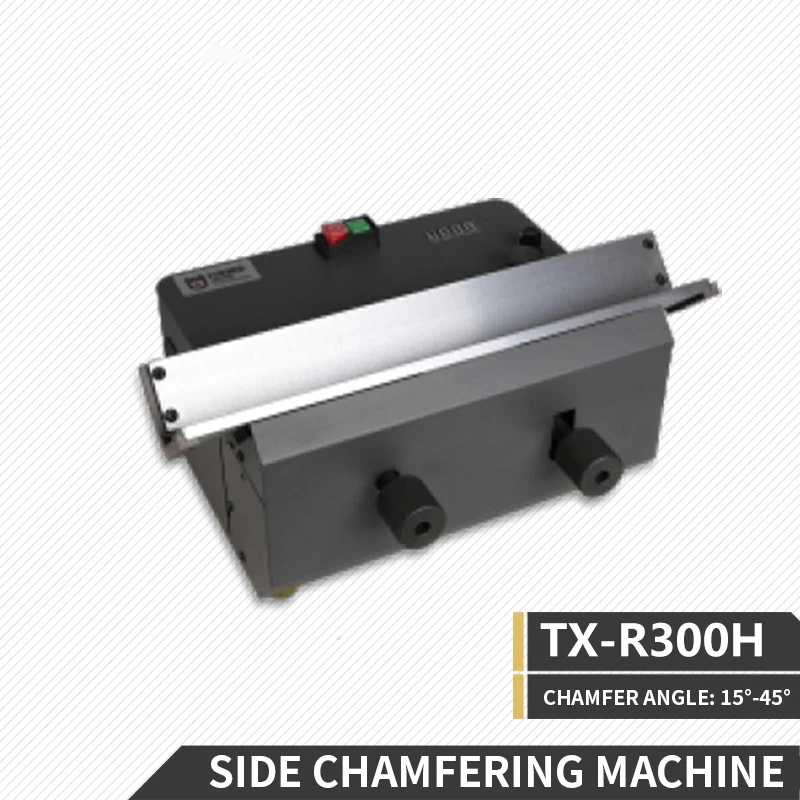 Mesin chamfer sisi TX-R300 380V, mesin Gerinda dan pemoles sudut daya tinggi Desktop 15 °-45 ° mesin chamfer portabel