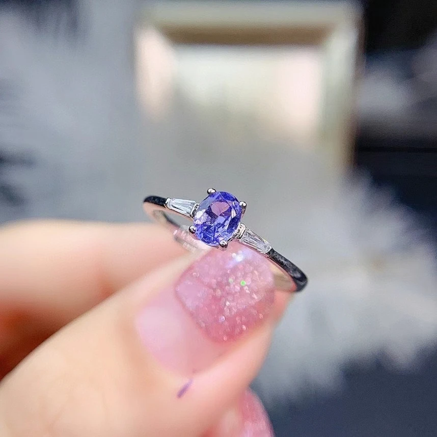 

2021 tanzanite gemstone ring for women jewelry natural gem certified real 925 silver engagement ring lucky birthstone party gift