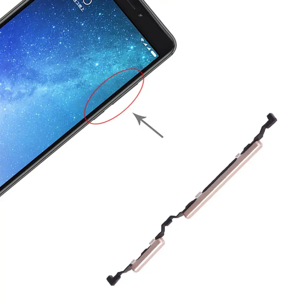Przycisk zasilania i przycisk regulacji głośności dla Xiaomi Max 2 przyciski boczne części zamienne kabel przełącznika kabla