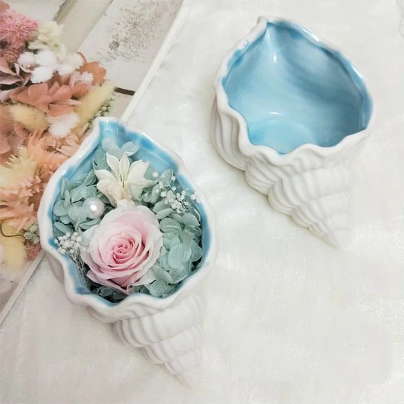 Ceramic Conch Storage Sea Shells Ceramic Tray Craft Ornament Home Decoration Room Decor Jewelry Key Organizer Christmas Gift