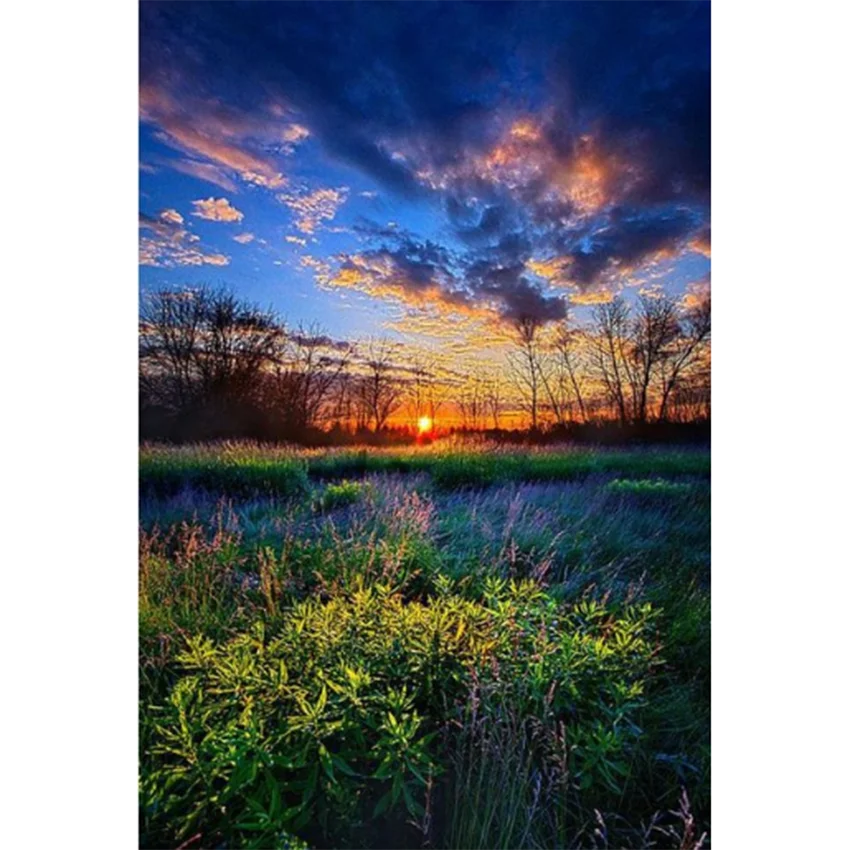 

5D DIY Diamond Painting Square/Round Cross Stitch Kit Diamond Mosaic Embroidery Sunset Landscape Picture Home Decoration BM287