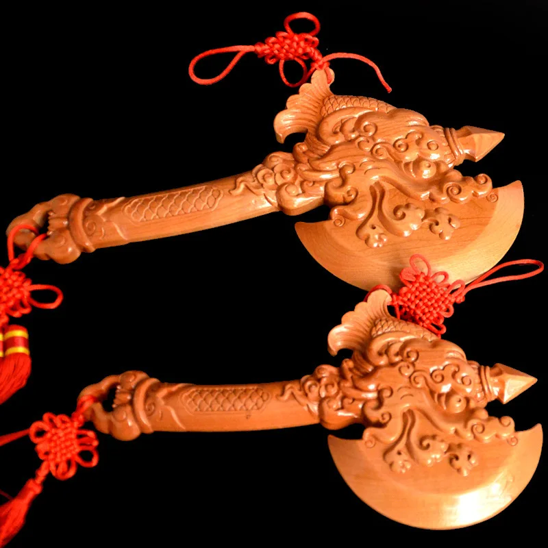 Mahogany Axe, Hanging Ornaments, Wooden Crafts, Feng Shui Supplies, Wood Fragrance Home Decorations, Clear Texture.