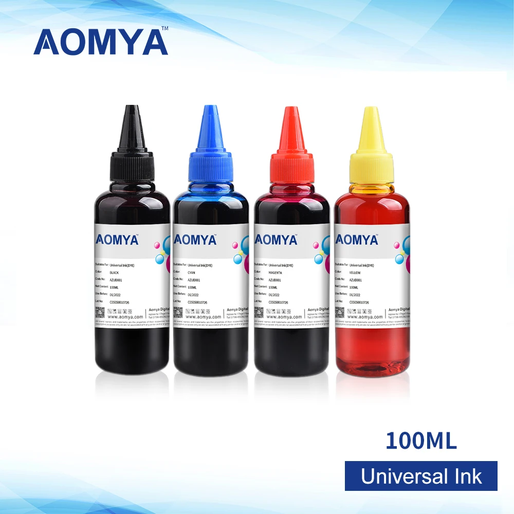 Aomya 100ML Universal Refill Ink kit for Epson for Canon for HP for Brother Inkjet Printer CISS Cartridge Printer Ink 6 Bottles