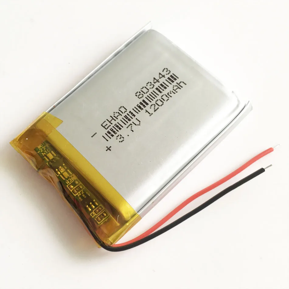 3.7V 1200mAh litowo-polimerowa LiPo akumulator 803443 do głośnika Bluetooth GPS DVD rejestrator jazdy E-booków Tablet PC