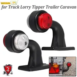 2x camion rimorchio LED gomito in gomma indicatore laterale luce bianco rosso contorno indicatore di spazio lampada per camion Van roulotte Multi Volt