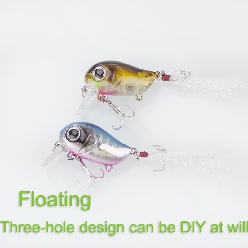 1PCS Floating Fishing Lure Crank 40mm 4.5g Freshwater Bass Crankbait Surface Artificial Hard Baits With Spoon Wobblers Wake Bait