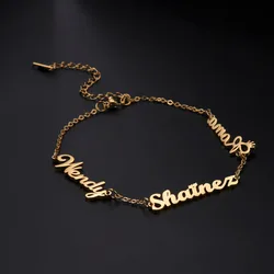 Braccialetto Multi-nome personalizzato Sipuris bracciale con nome personalizzato in acciaio inossidabile Color oro per gioielli di moda regalo di coppia di famiglia