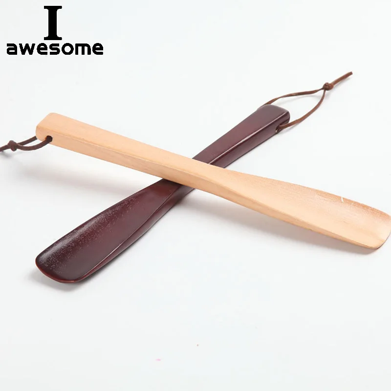 1pc 21cm Professional Wooden Shoe Horn Flexible Long Handle Shoehorn Useful Shoe Lifter Professional Shoe Spoon Home Tools