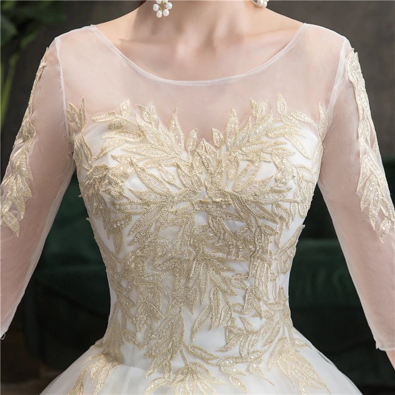 Moda clássico novo barato meia manga sexy o pescoço princesa ilusão vestido de casamento feito sob encomenda mais tamanho vestido de noite