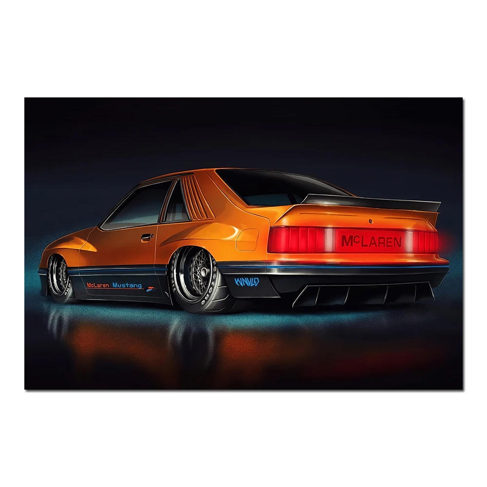 Póster de vehículo 1980 M81 Mustang, cuadro de coche clásico, lienzo impreso, pintura, arte de pared para decoración de la habitación del hogar