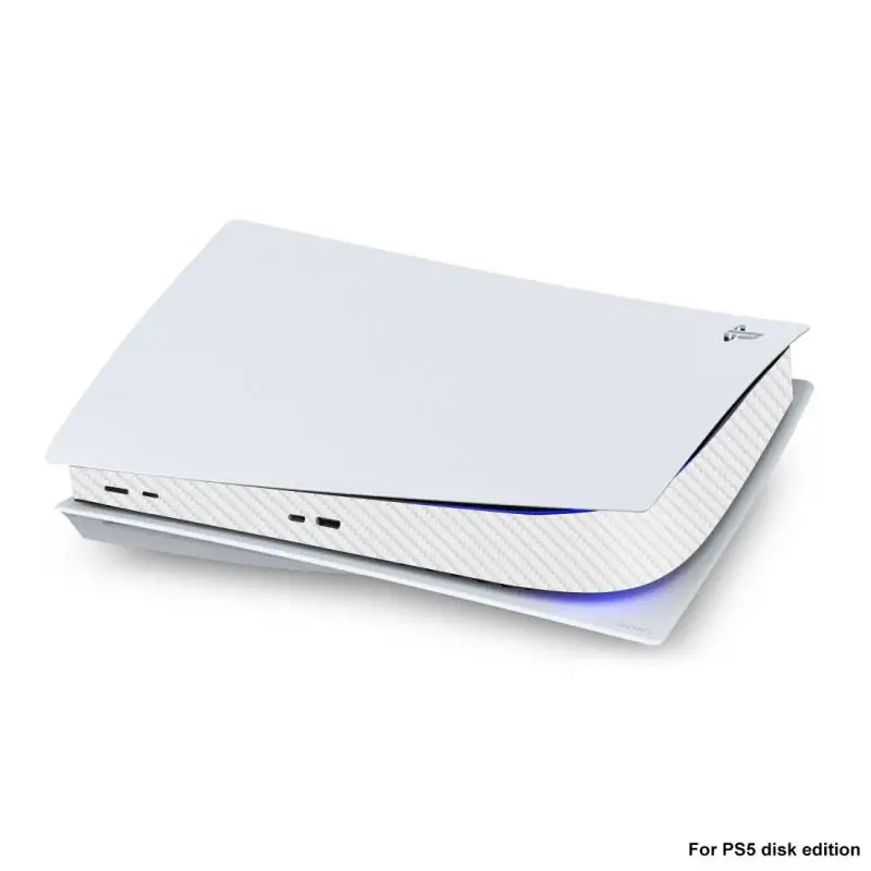 2021 ل PS5 القرص طبعة ألياف الكربون الجلد ملصق غطاء لاصق لامع ل بلاي ستيشن 5 وحدة التحكم مركز الجلد ملصقا