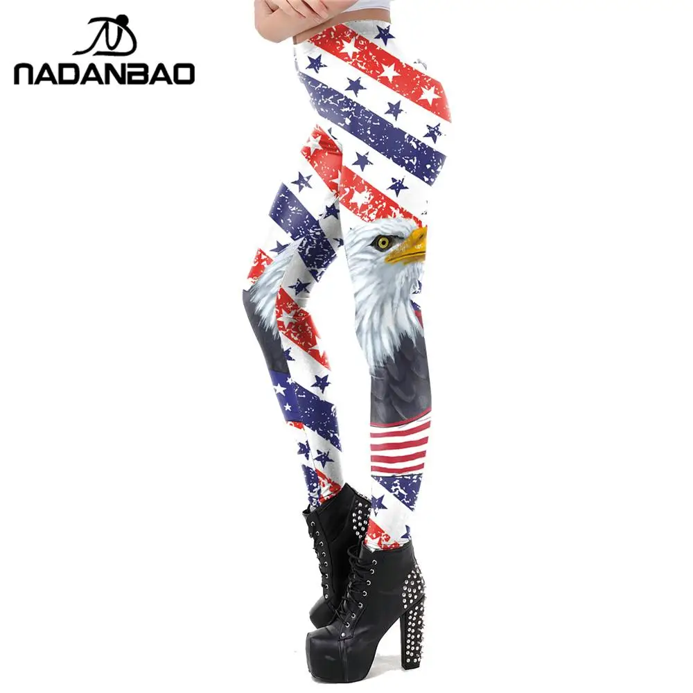 

NADANBAO 2024 Independence Day Flag Women Leggings Fitness Pants Sexy Slim Workout Leggins National Flag Female Legins