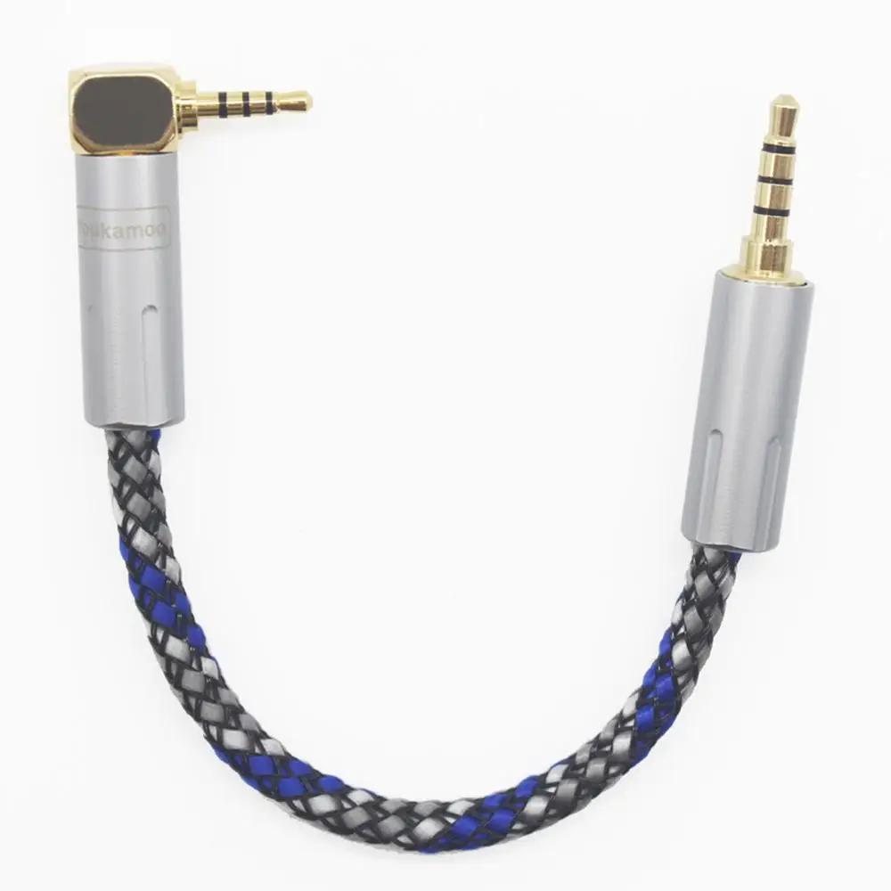 

2.5mm Right Angle Male to 3.5mm 4 Pole Male 8 Core Silver Plated Headphone Cable Aux Cable in Box 2.5mm to 3.5mm Balanced