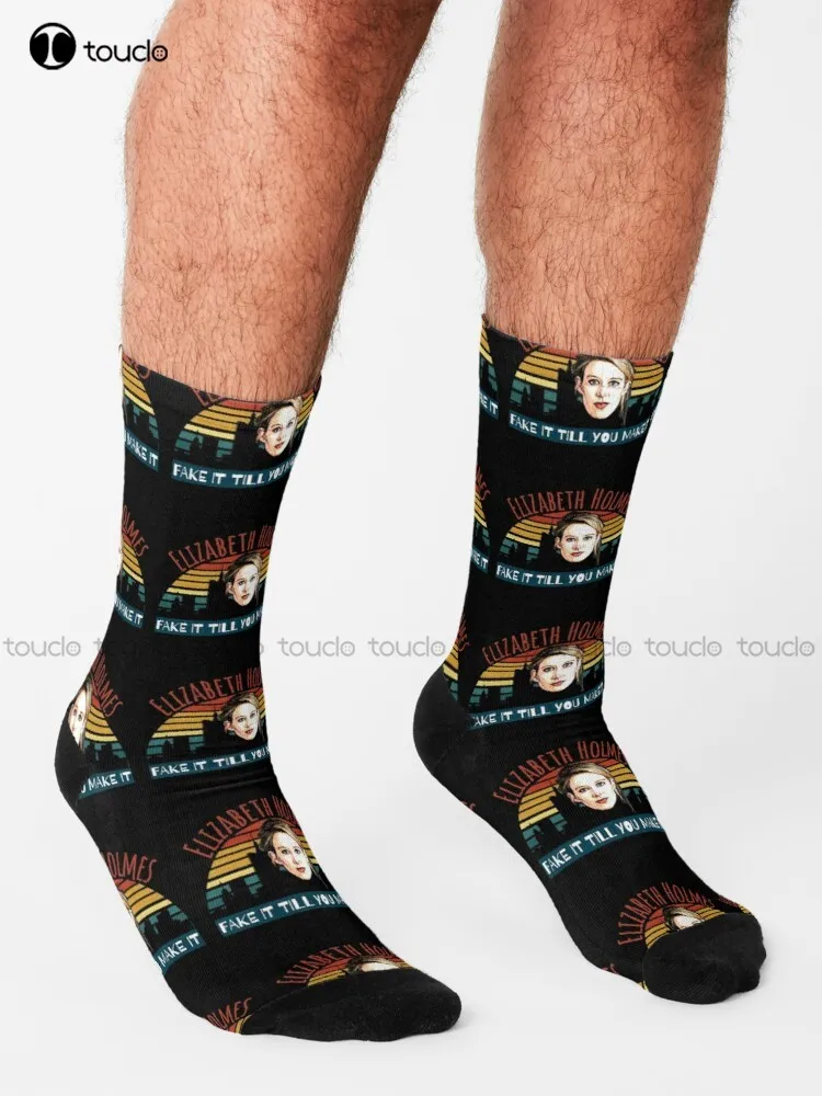 Elizabeth Holmes Theranos Fake It Till You Make It Socks Black Long Socks Personalized Custom Unisex Adult Teen Youth Socks