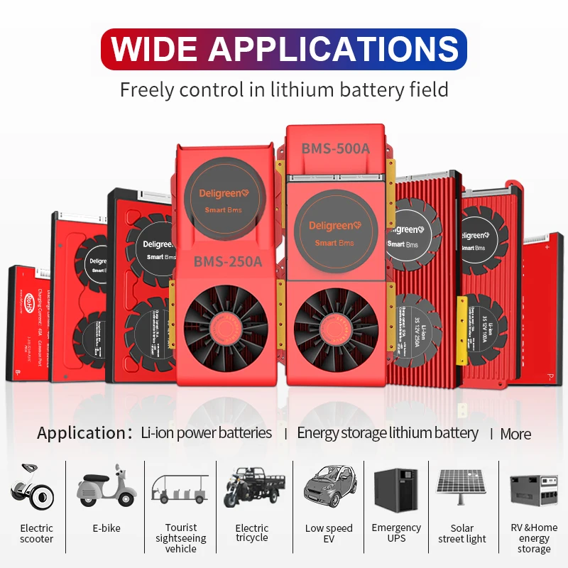 Akcje ue LiFePO4 4S 250A inteligentny BMS 8S 16S 200A Bluetooth dla 12V 24V akumulator do LiFePO4 48V akumulator Daly BMS Smart