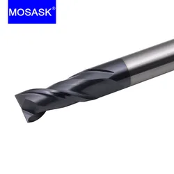 MOSASK 2 Flutes HRC45 Milling Cutter 2MM 3MM 4MM 6MM Tungsten Steel Solid Carbide Tools End Mills