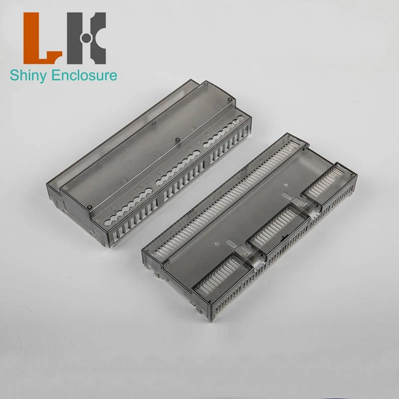 Semi Transparent Din Rail Electronics Enclosure Box 210*90*63mm  PLC Plastic Industrial Control Junction Box Pcb Housing Case