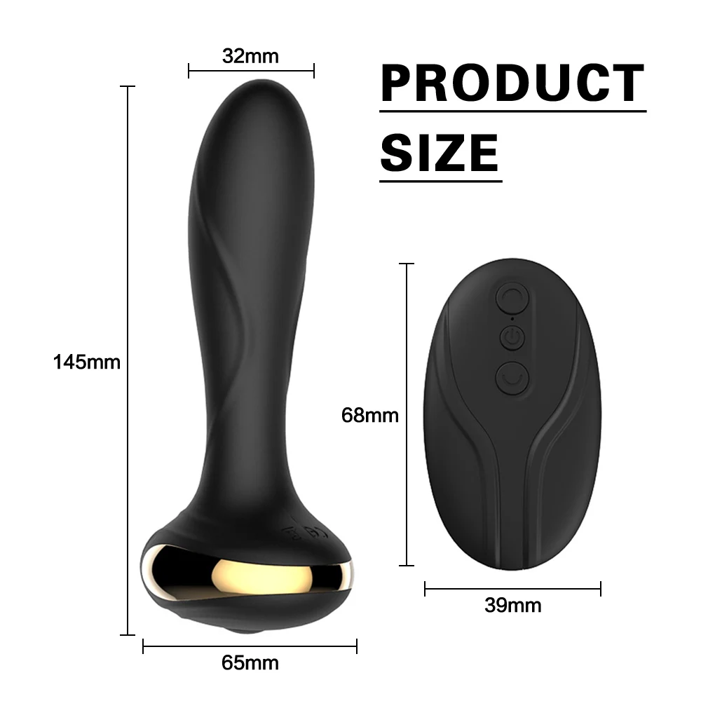 Anal Vibrator Wireless Remote Control Electric Shock Prostate Massager Huge Dildo Vibrator for Men Gay Big Butt Plug Anal Toys