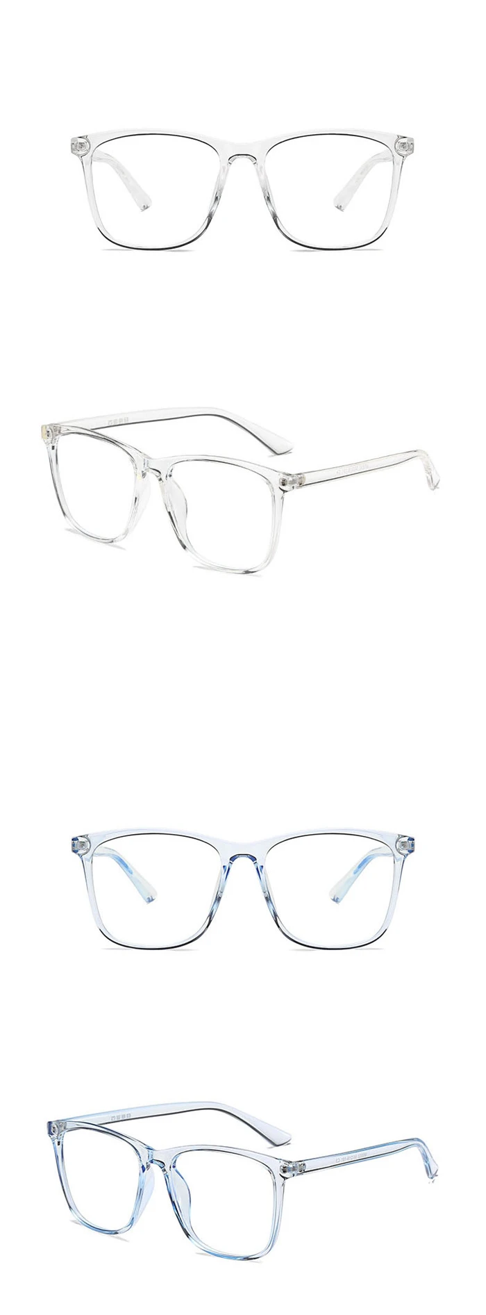 Quadratische Korrektionsbrille mit großem Rahmen, Anti-Blaulicht/Photochrom/Myopie/Hyperopie/Progressiv/Bifokale Brille, Unisex – Detail 3