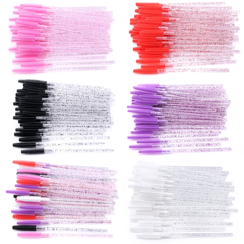 Cepillo de pestañas de Gel de silicona desechable, peine, varitas de rímel, herramienta de extensión de pestañas, herramienta de belleza profesional