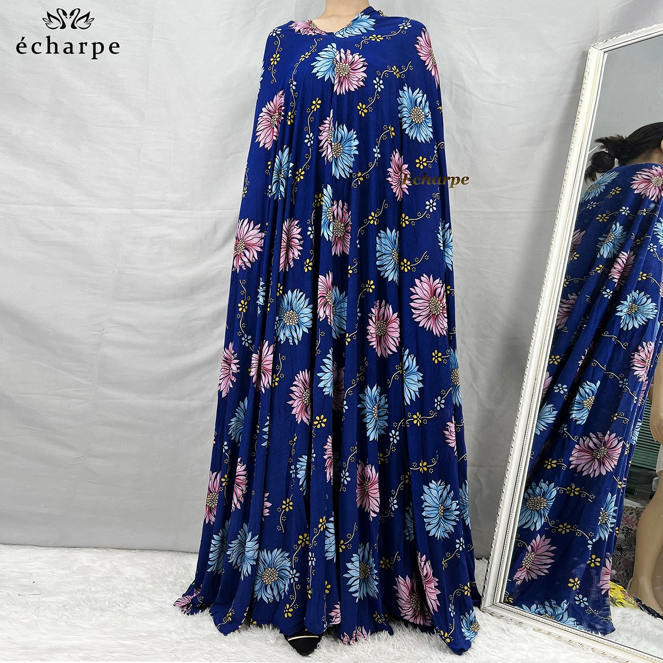 Sleeveless Pullover Dress 1 Piece Set Women Prayer Garment Dubai Abaya Arab Jibab Flowers Djellaba Femmel Khimar Caftan Clothes