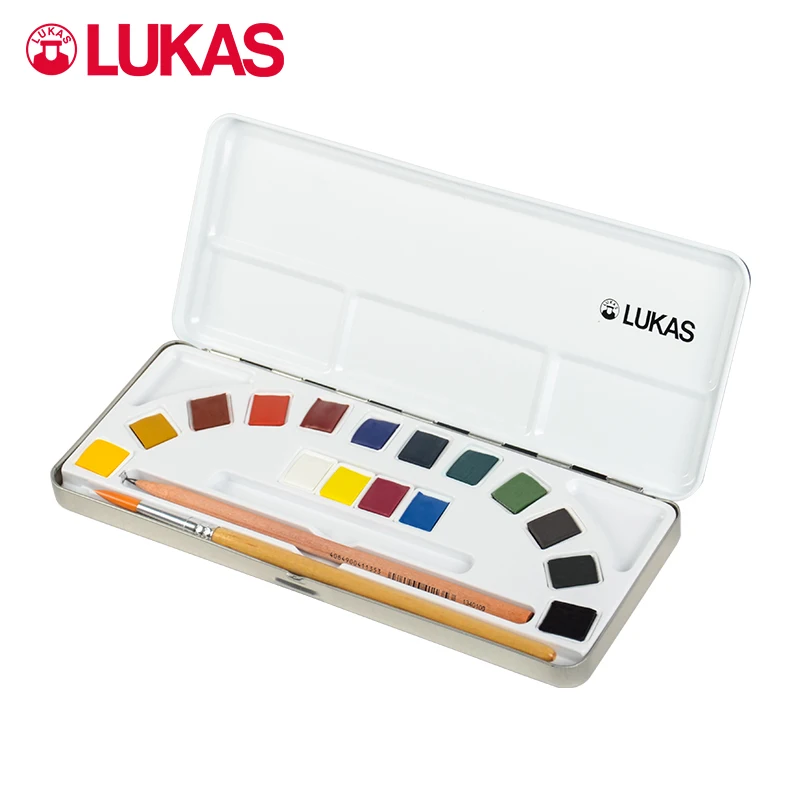 Germany imported LUKAS solid watercolor paint set 12 colors 24 colors professional student portable sketching set