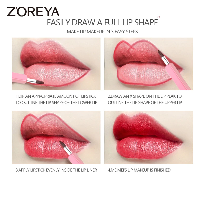 Zoreya 5 Color Retractable Lip Brush Beauty Make Up Tool Portable Dustproof Cosmetic Brush Easy To Use