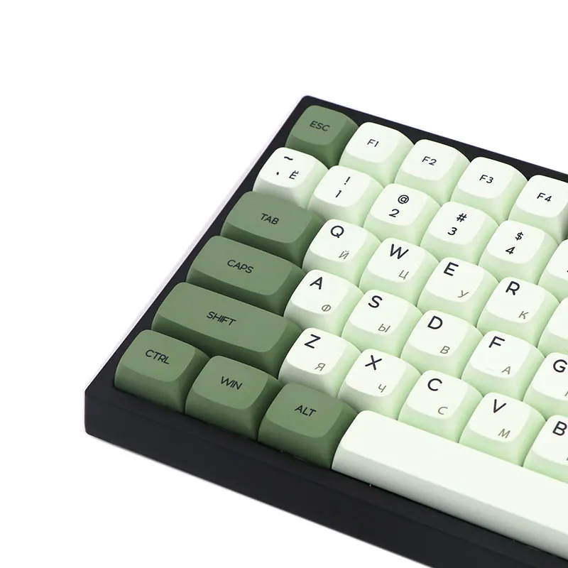 Keypro Matcha Green Ethermal Dye Sublimation fonts PBT keycap For Wired USB mechanical keyboard 124 keycaps