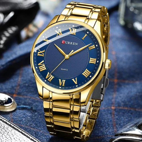 Imagen 2 del producto Reloj casual clásico CURREN para hombre con banda de acero inoxidable Relojes de pulsera de cuarzo simples para hombre de negocios con caja