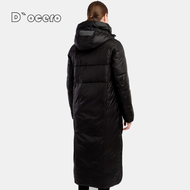 D`ocero 2022 Winter Ladies Down Jacket Lengthened Style Women Padded Quilted Parka Thickened Warm Cotton Women Coat Outerwear