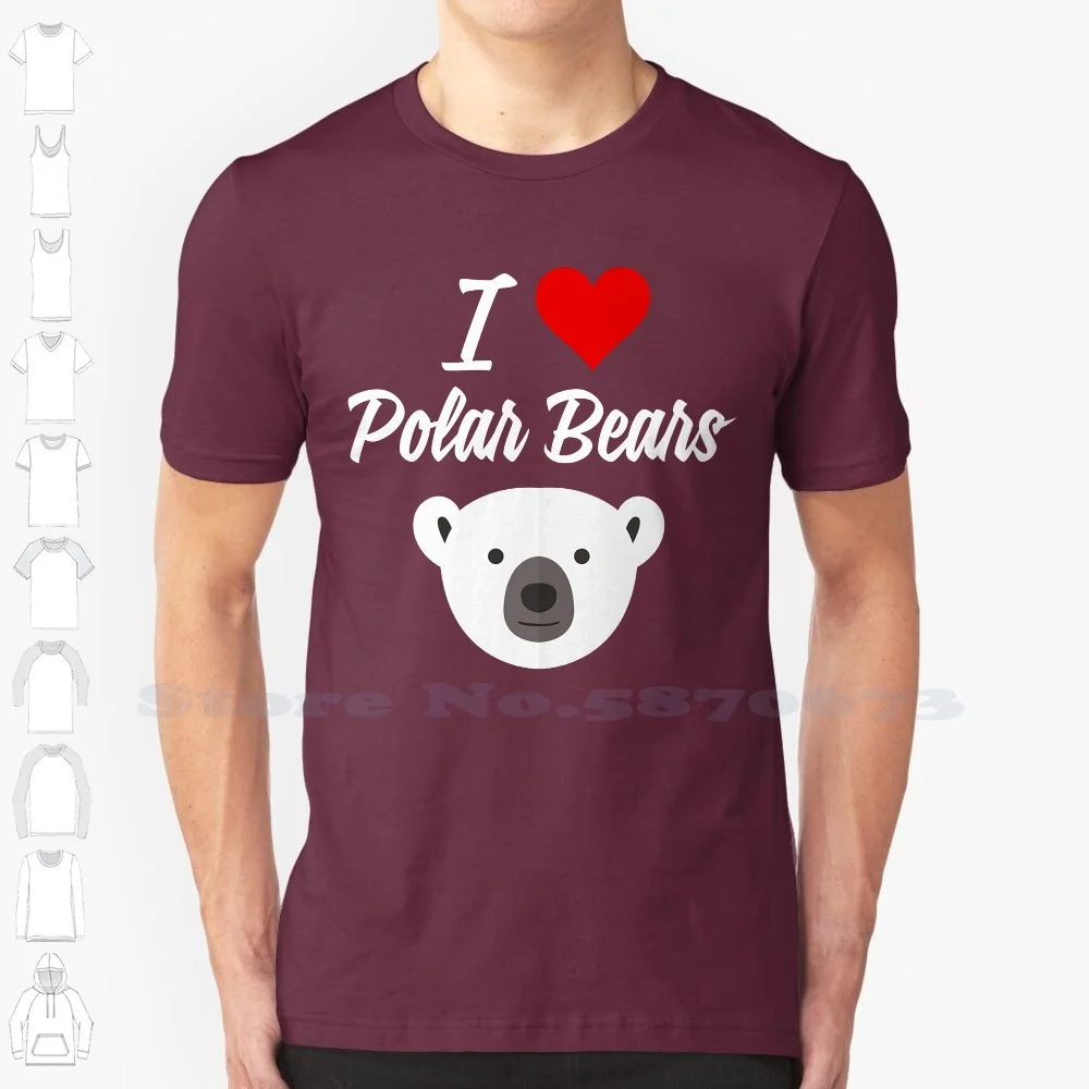 Hot Sale Summer New Brand T Shirt Men Hip Hop Men T Shirt Casual Fitness I Love Polar Bears-I Heart Polar Bears