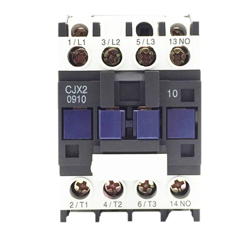 9A AC Contactor 3 Phase 3-Pole NO Coil Voltage 380V 220V 110V 48V 36V 24V 50/60Hz Din Rail Mounted 3P 1NO Normal Open CJX2-0910