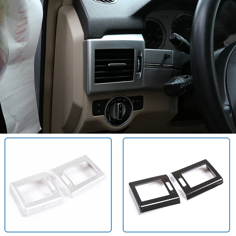 

ABS Chrome Carbon Fiber Car Side Air Conditioning Outlet Vent Frame Accessories For Mercedes benz GLK Class X204 2008-2012