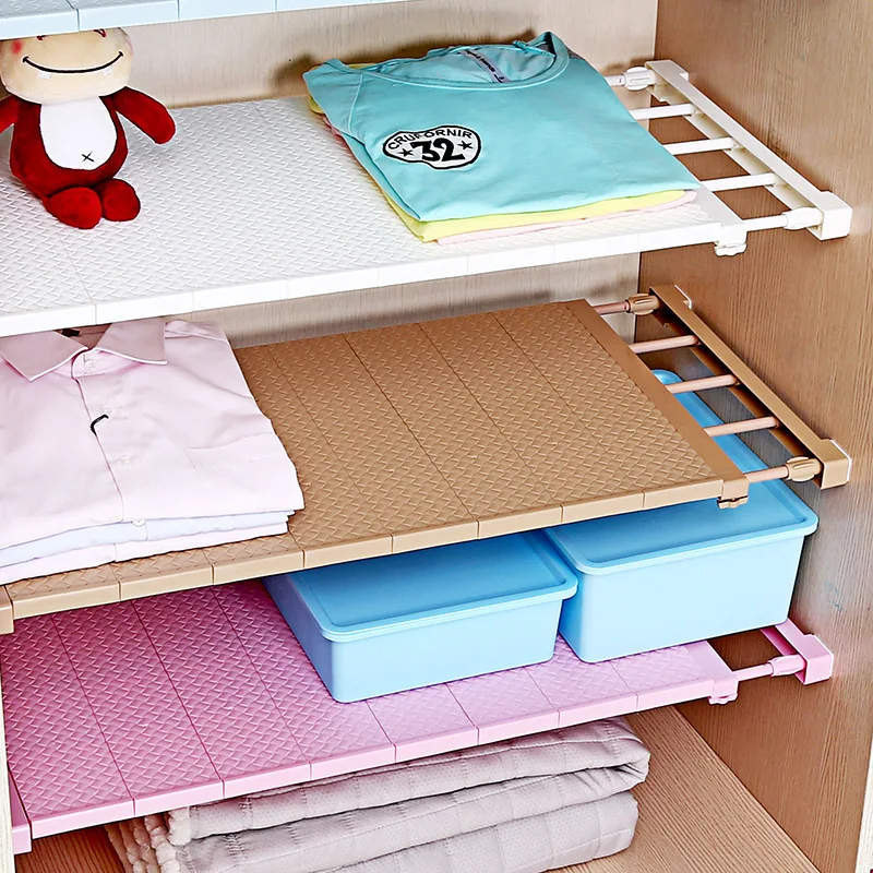 1PC Wardrobe Closet Organizer Shelf Bedroom Furniture Add Layer Save Space Kitchen Rack Holder Storage Cabinet Shelf