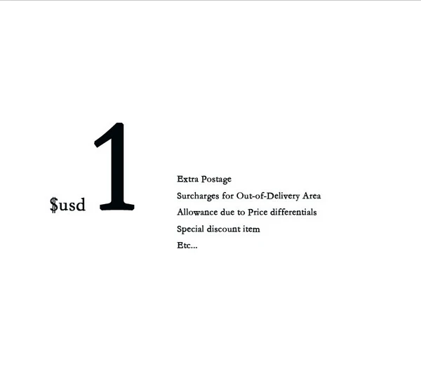 Franqueo adicional / Recargos por área fuera de entrega / Asignación debido a diferencias de precios / Artículo de descuento especial /