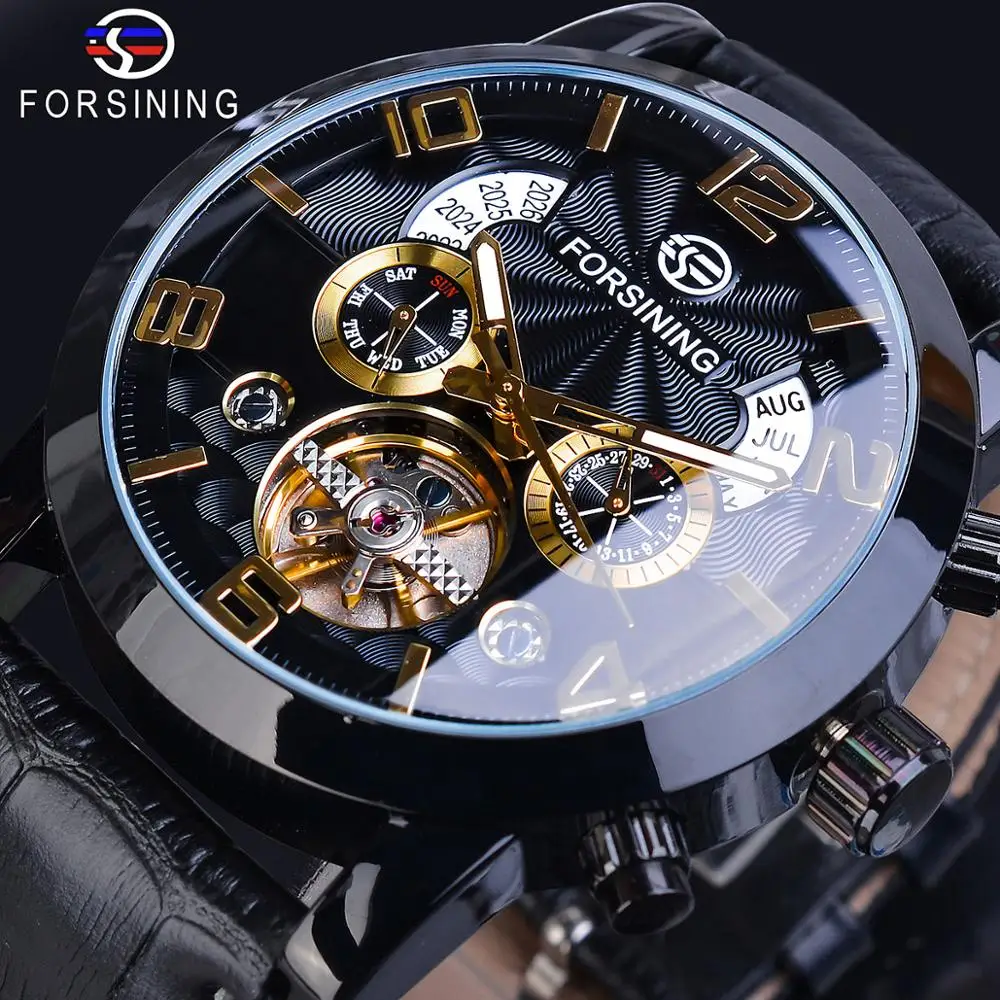 

Forsining Genuine Leather Luxury Brand Design Men Watch Top Brand Luxury Automatic Tourbillon Sport Casual Military Watch Clock